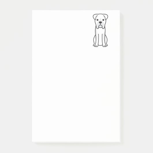 Post-it® Bande dessinée de chien de boxeur de Taureau (Devant)