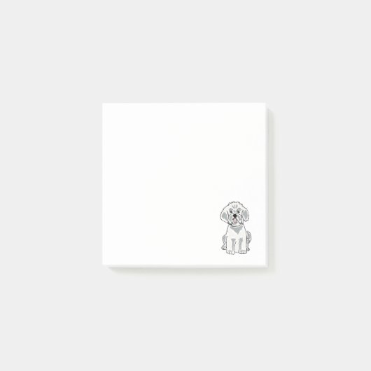 Post-it® Bande dessinée mignonne de chien de Bixcon Frise (Devant)