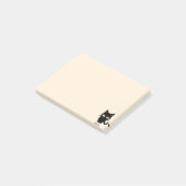 Post-it® Bande dessinée mignonne de meow de chat noir (Incliné)