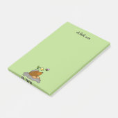 Post-it® bande dessinée mignonne de taupe avec une abeille (Incliné)