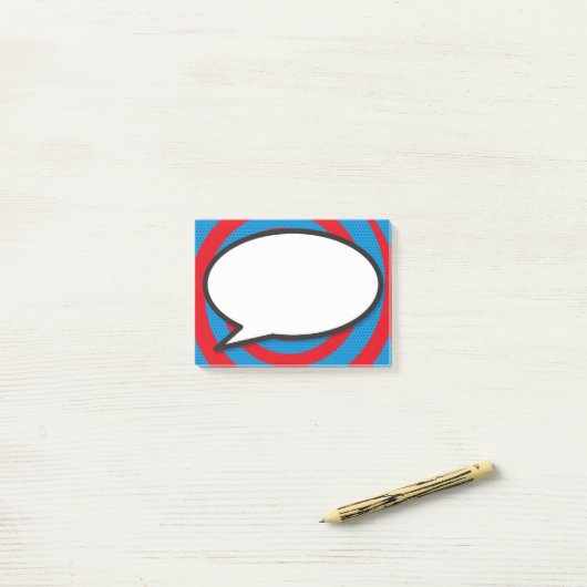 Post-it® Bande dessinée moderne élégant Discours Bubble (Sur un bureau)
