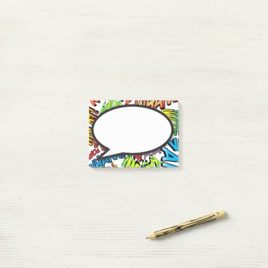 Post-it® Bande dessinée Pop Art Discours bulle (Sur un bureau)