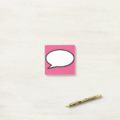 Post-it® Bande dessinée rose amusant Livre Discours Bulle M (Sur un bureau)