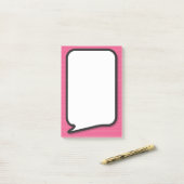 Post-it® Bande dessinée rose amusant Livre Voix Bubble (Sur un bureau)