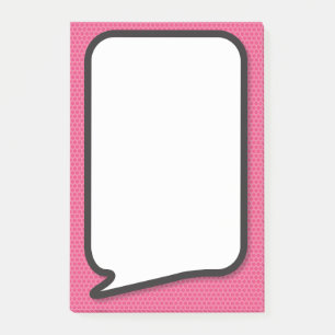 Post-it® Bande dessinée rose amusant Livre Voix Bubble