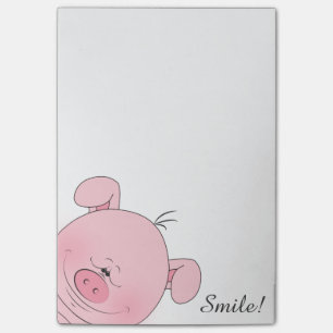 Post-it® Bande dessinée rose gaie de porc