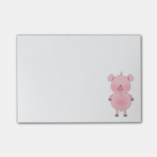 Post-it® Bande dessinée rose gaie de porc