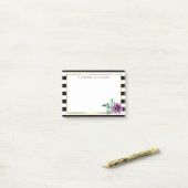 Post-it® Bande noire et Pansy pourpre (Sur un bureau)