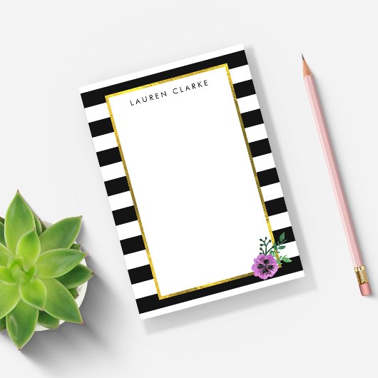Post-it® Bande noire et Pansy pourpre