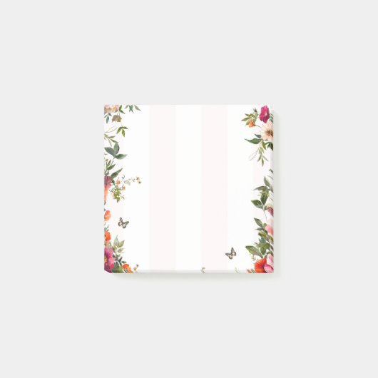 Post-it® Bande rose et Flore rouge (Devant)