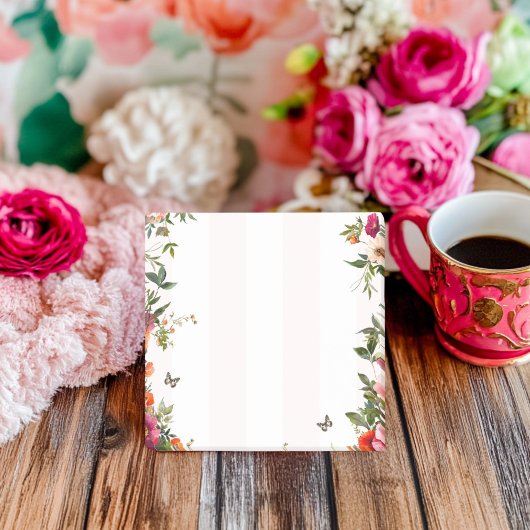 Post-it® Bande rose et Flore rouge