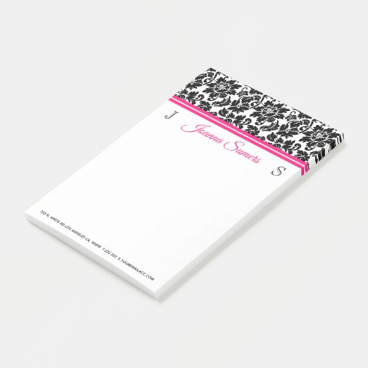 Post-it® Bande rose noire Damask (Incliné)