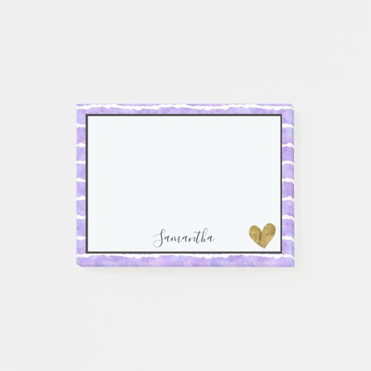 Post-it® Bandes d'aquarelle violet chic (Devant)