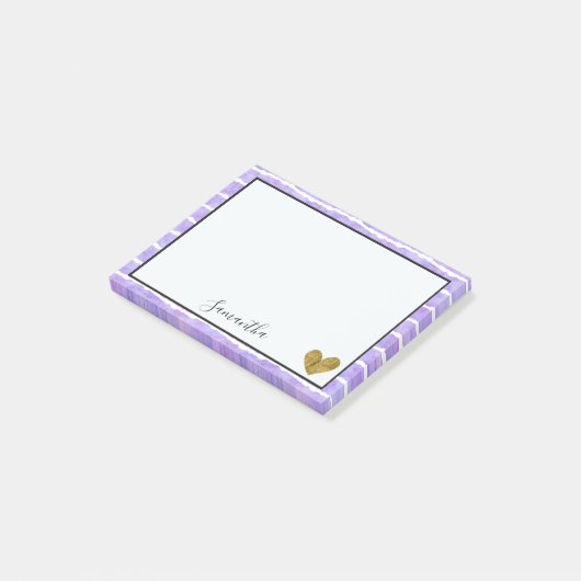 Post-it® Bandes d'aquarelle violet chic (Incliné)