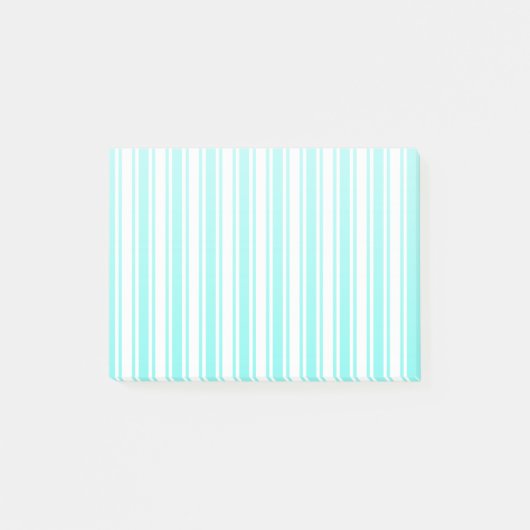 Post-it® Bandes de bonbons turquoise et blanche (Devant)