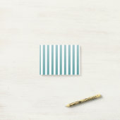 Post-it® Bandes de bonbons turquoises et blanches (Sur un bureau)