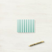 Post-it® Bandes de bonbons vert et blanc (Sur un bureau)