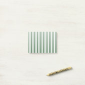 Post-it® Bandes de bonbons vert foncé et blanc (Sur un bureau)