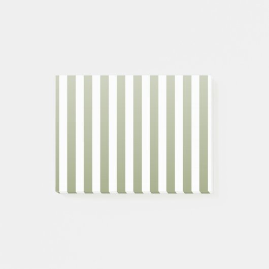 Post-it® Bandes de bonbons vert olive et blanc (Devant)