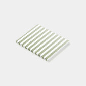 Post-it® Bandes de bonbons vert olive et blanc (Incliné)