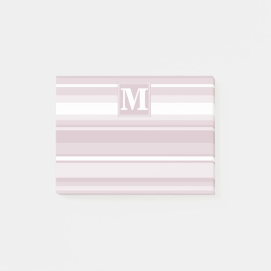 Post-it® Bandes de quartz roses monogrammes (Devant)