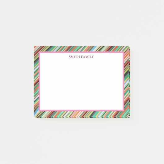 Post-it® Bandes Diagonales colorées Retro (Devant)