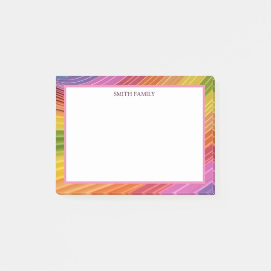 Post-it® Bandes Diagonales colorées Retro (Devant)