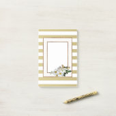 Post-it® Bandes dorées et fleurs (Sur un bureau)