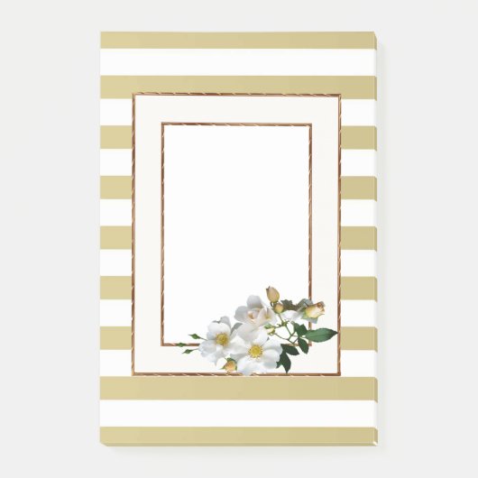 Post-it® Bandes dorées et fleurs (Devant)