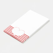 Post-it® Bandes et Coeur rouges et blanches (Incliné)