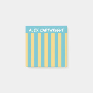 Post-it® Bandes Jaunes & Aqua Avec Votre Nom