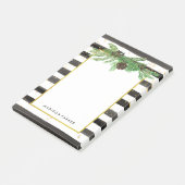 Post-it® Bandes noires et blanches avec cônes d'or et de pi (Incliné)