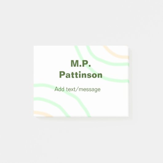 Post-it® Bandes orange vertes ajouter le nom message texte  (Devant)