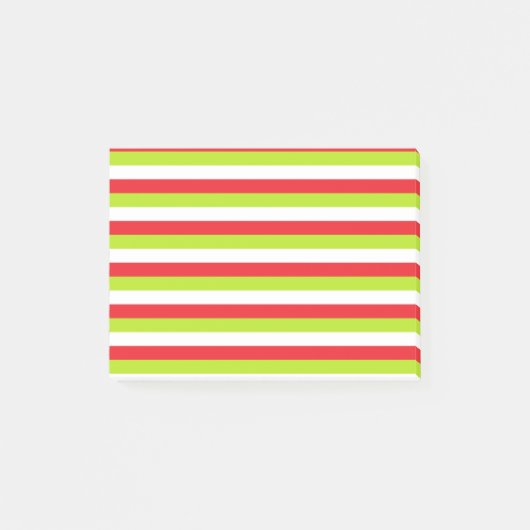 Post-it® Bandes rouges, vert citron vert et blanc (Devant)