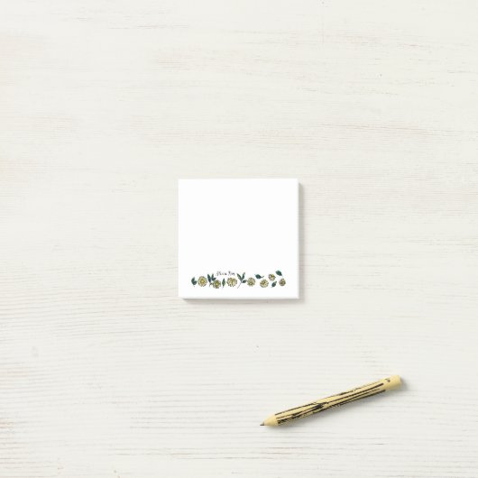 Post-it® Bannière Florale Chamomile Post-It Notes (Sur un bureau)