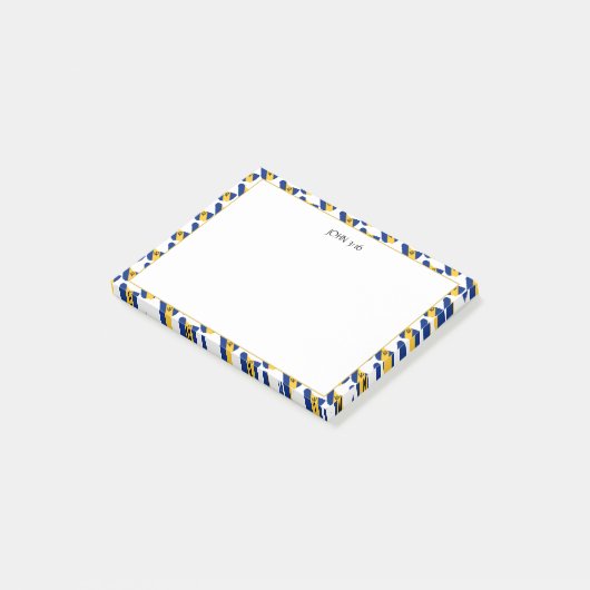 Post-it® BARBADOS Écriture chrétienne (Incliné)