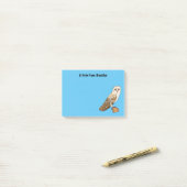 Post-it® Barn owl bird cartoon illustration  (Sur un bureau)