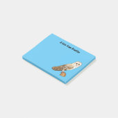 Post-it® Barn owl bird cartoon illustration  (Incliné)