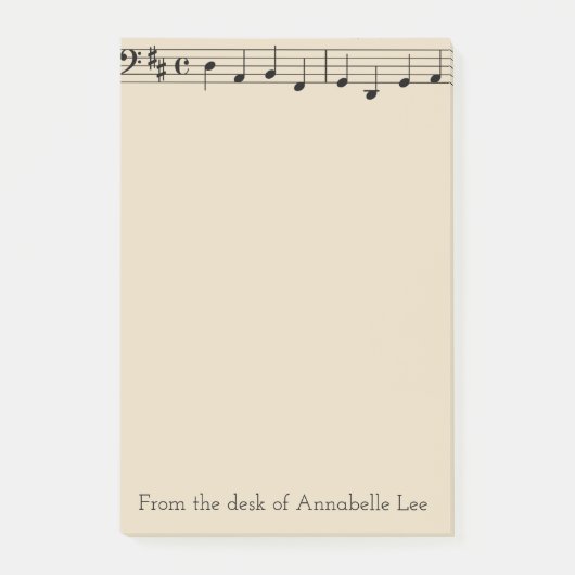 Post-it® Barre simple de la musique (Devant)
