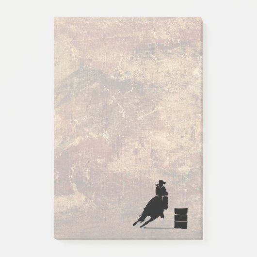 Post-it® Barrel Racing Girl Silhouette on a Grunge Texture (Devant)