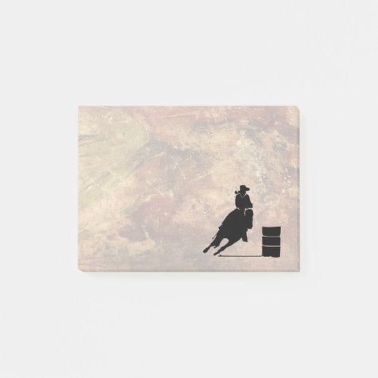 Post-it® Barrel Racing Girl Silhouette on a Grunge Texture (Devant)