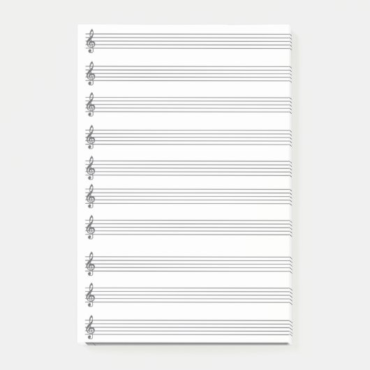 Post-it® Barres de musique grises (Devant)