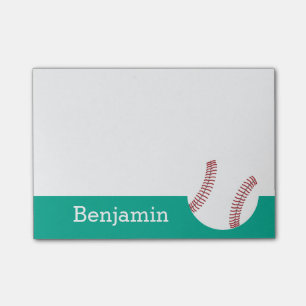 Post-it® Base-ball avec le nom fait sur commande - émeraud