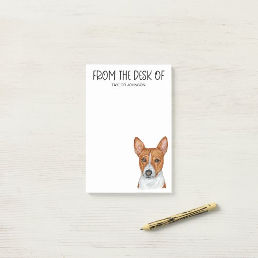 Post-it® Basenji (Sur un bureau)