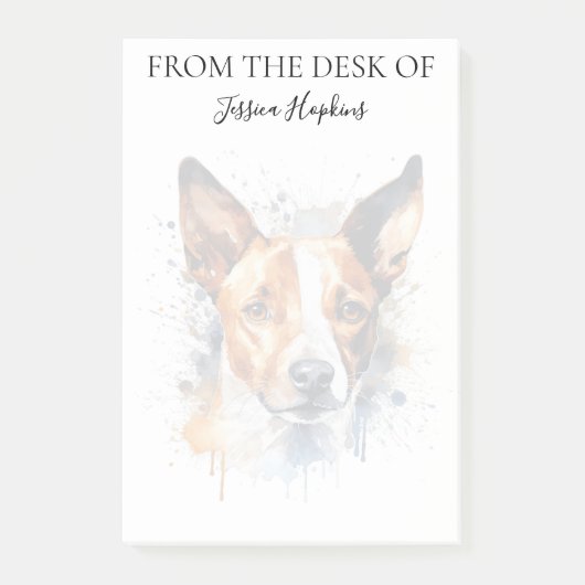 Post-it® Basenji Lover Monogrammed Dog (Devant)