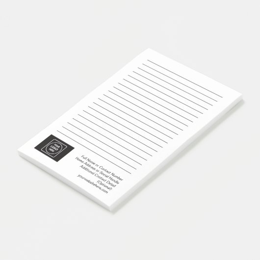 Post-it® Basic Company Logo Branding Co Note Card (Incliné)