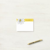 Post-it® Basilique jaune et blanc avec texte personnalisé (Sur un bureau)