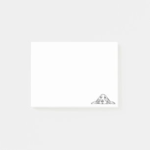 Post-it® basset hound noir blanc yeux de chiot simple