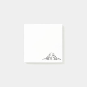 Post-it® basset hound noir blanc yeux de chiot simple