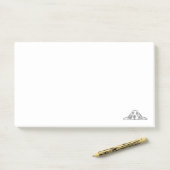 Post-it® basset hound noir blanc yeux de chiot simple  (Sur un bureau)